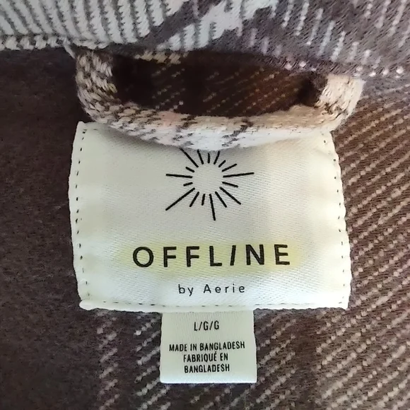 Aerie Offline Flannel Button Down Shacket - Like New - Picture 3 of 11
